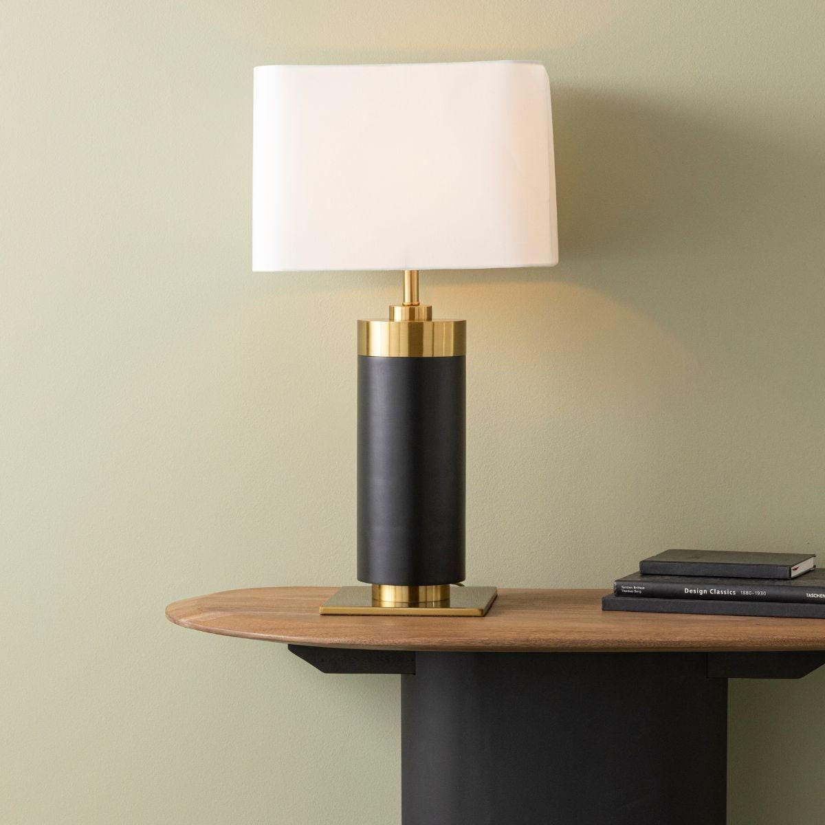 TISCHLAMPE aus schwarzem metall mit messinggold-finish - vendome 40/40/73 cm - Schwarz, Metall (47/40/73cm) - Signature