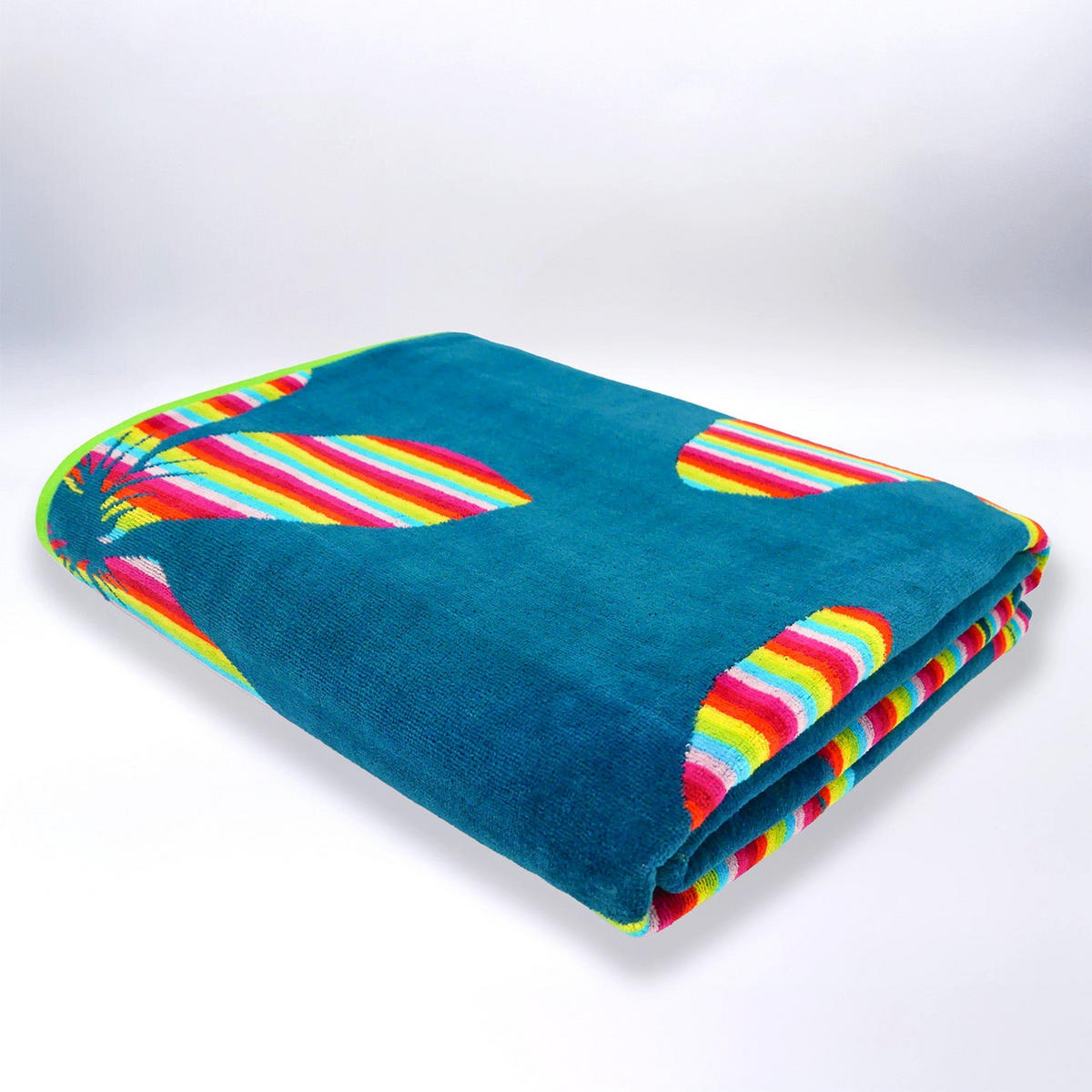 STRANDTUCH aus Veloursfrottee Jacquard Blau 140x180 400g/m² - Yakama - Blau, Textil (140/180cm) - LE COMPTOIR DE LA PLAGE