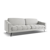 4-SITZER-SOFA Samt Stoff Grau - Silberfarben/Schwarz, Textil/Metall (238/80/95cm) - Makamii