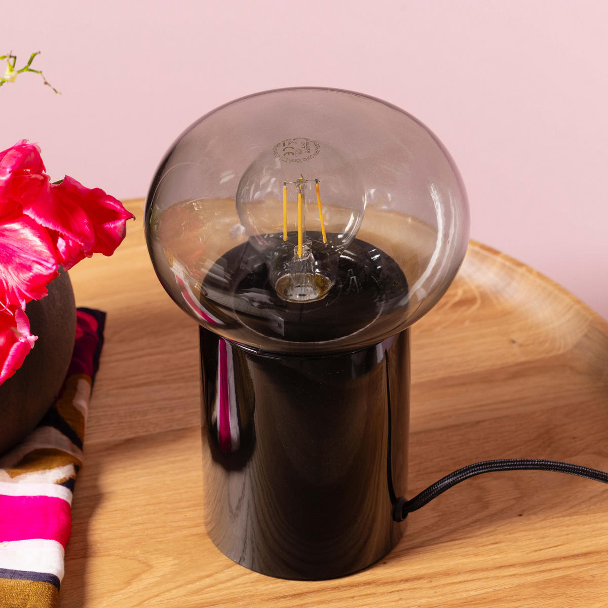 TISCHLEUCHTE Knut 99002/06 - Schwarz, Metall (15/15/21.9cm) - Brilliant