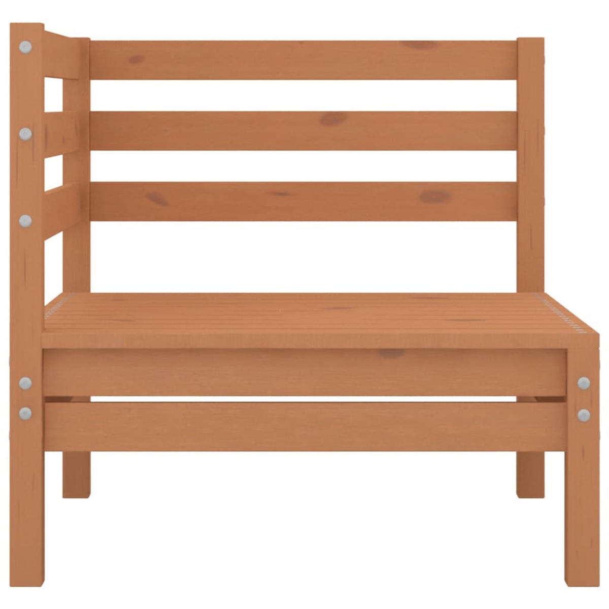 GARTENSOFA 2-Sitzer Honigbraun Massivholz Kiefer - Hellbraun, Holz (63.5/63.5/63.5cm) - vidaXL