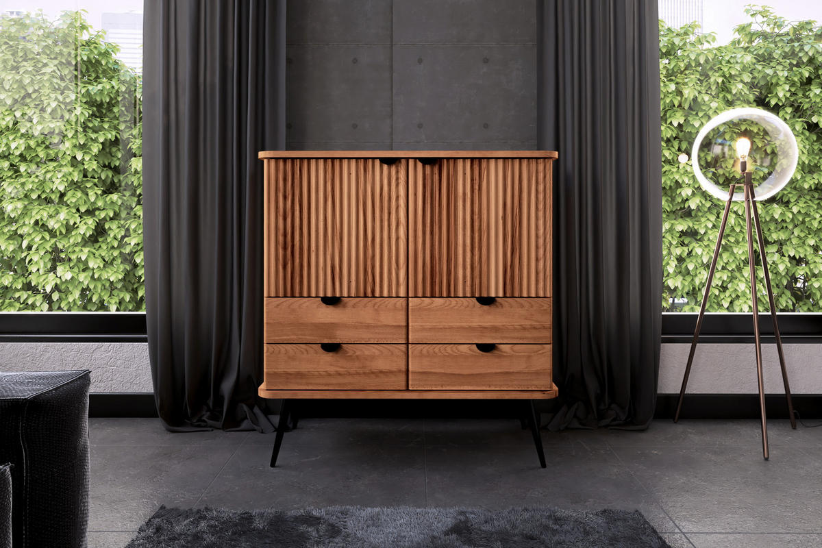 KOMMODE LINA Kernbuche - Kernbuche, Holz (97/102/46cm) - byoak