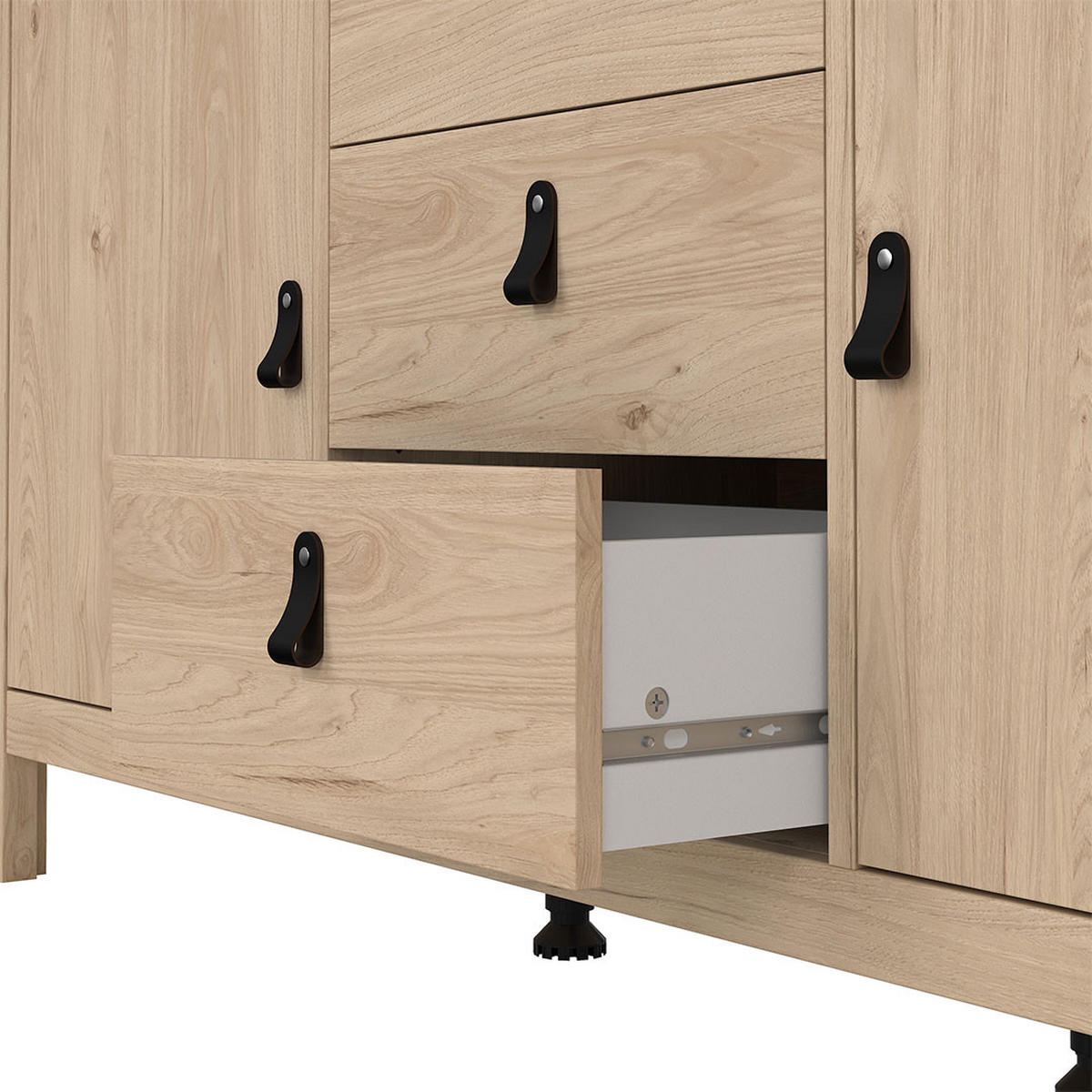 SIDEBOARD, Madrid, Eiche, Holzwerkstoff, 152 x 39 x 80 cm - Eichefarben, Holzwerkstoff (152/80/39cm) - ebuy24