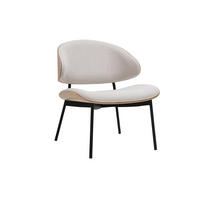 SESSEL in texturiertem Beige Samt-Effekt, helles Holz und schwarzes Metall FABULO - Beige/Naturfarben, Textil (65/75/64cm) - Miliboo