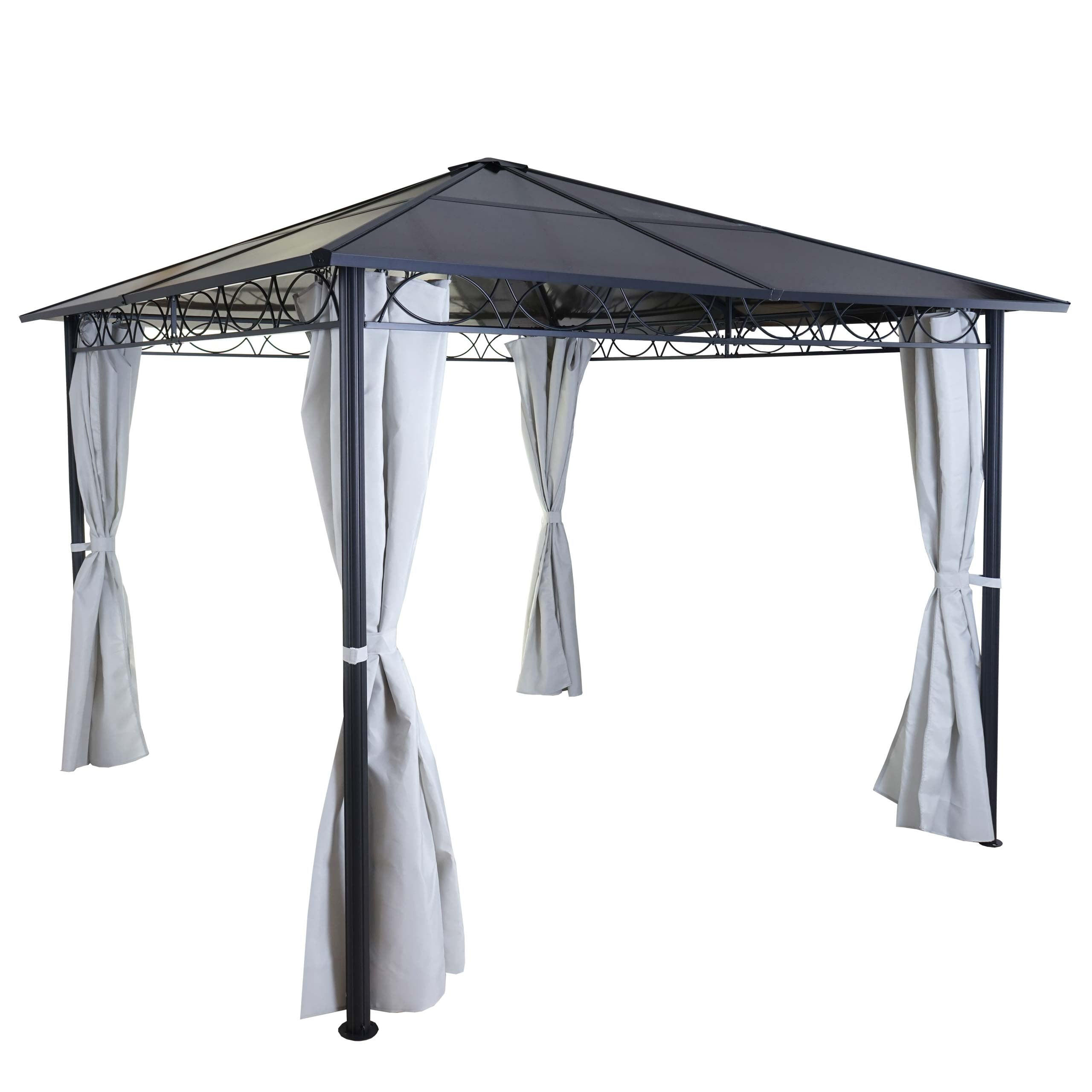 PERGOLA Hardtop 265x300x300cm Hellgrau - Hellgrau, Metall (300/265/300cm) - BERLINLODGE