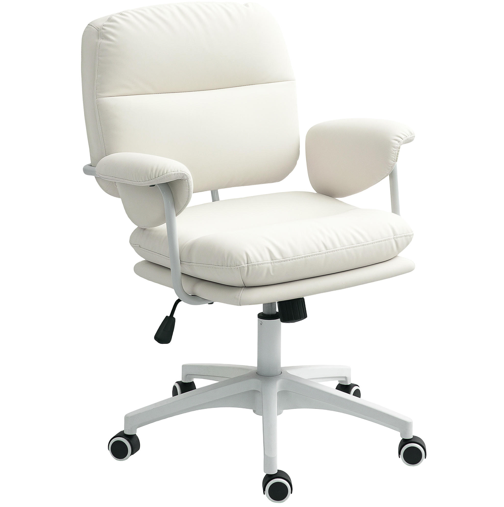 BÜROSTUHL in Weiß 64x65x98 cm, höhenverstellbar und mit Kippfunktion, bis 120 kg belastbar - Weiß, Kunststoff (65/98/64cm) - IVMEU