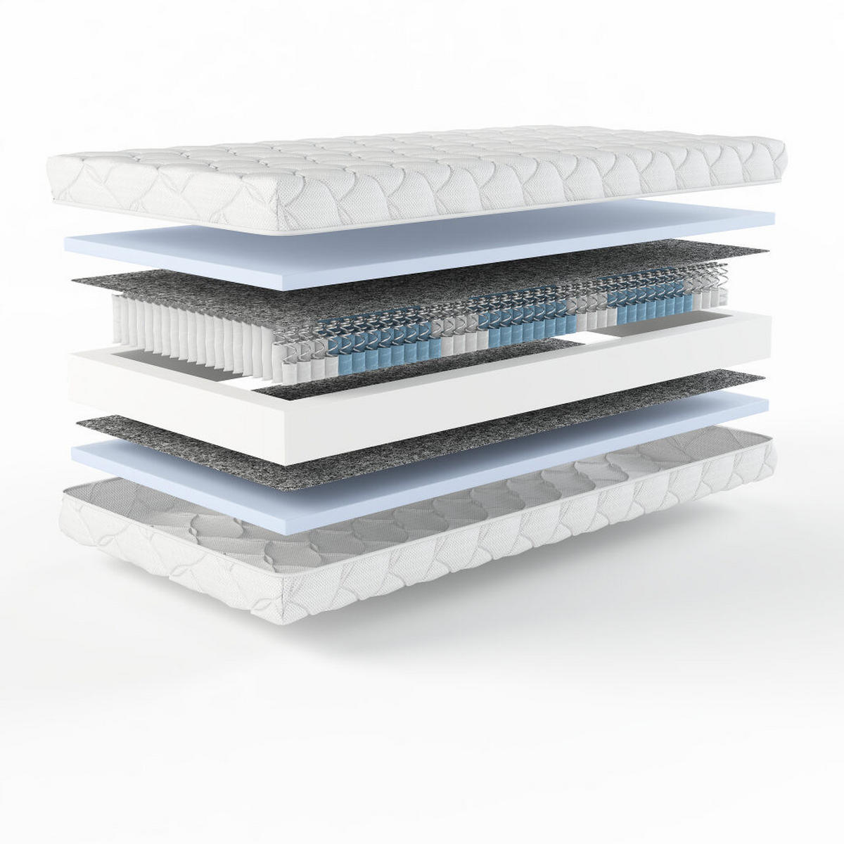 TASCHENFEDERKERN-MATRATZE "Dream TA 1000", H2, 120 x 200 cm, Höhe: ca. 22 cm - Weiß, Textil (120/200cm) - Hn8 Schlafsysteme