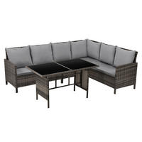 RATTAN-LOUNGE Madison - Braun/Grau, Kunststoff - SVITA