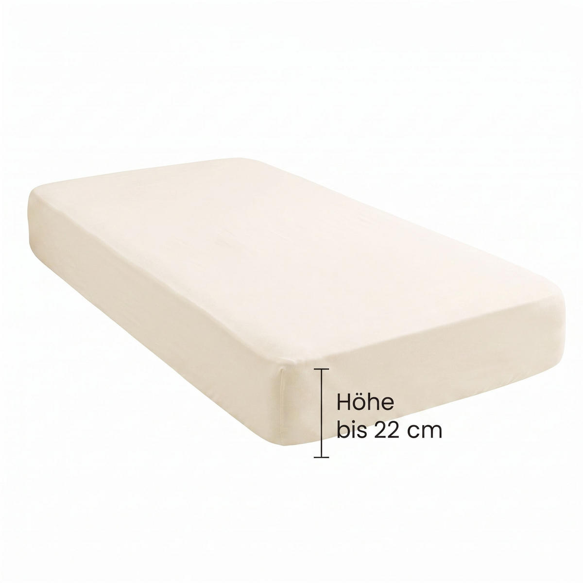 SPANNBETTTUCH Basic Jersey natur, 90x190 cm - 100x200 cm - Naturfarben, Textil (100/200cm) - biberna
