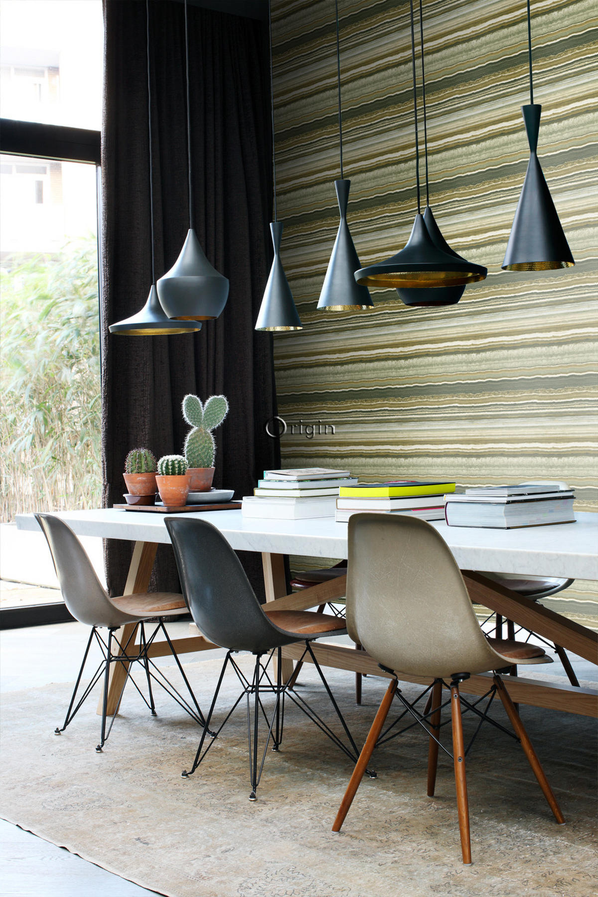 TAPETE Marmor-Optik 53 cm x 10.05 m - Gelb, Papier (53/1000cm) - Origin Wallcoverings