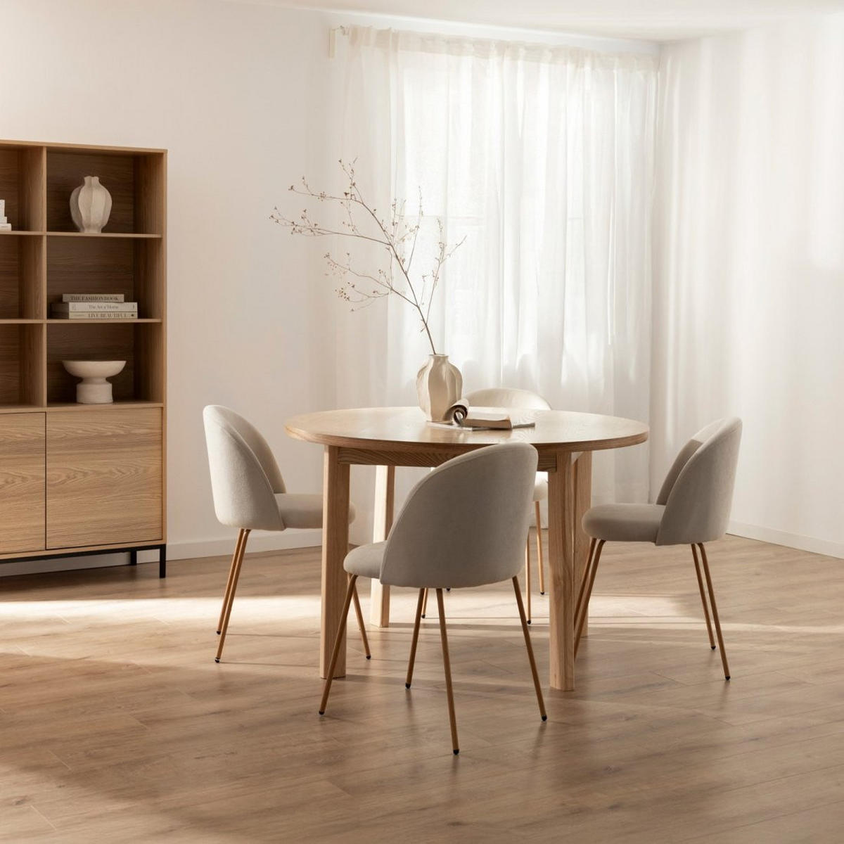 ESSZIMMERSTUHL Olivia Beige 48 cm x 81 cm 4er-Set - Beige, Textil (48/81/53cm) - Klast Home