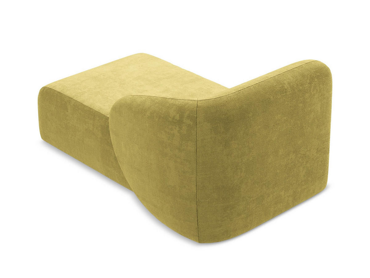 SOFAELEMENT Rechts Chenille Stoff Grün - Limette/Schwarz, Holzwerkstoff/Kunststoff (91/75/166cm) - Makamii