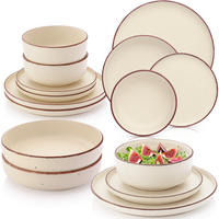 TAFELSERVICE BOMBAY BEACH - 16 teilig aus Steingut - Beige, Stein (27/6.5/27cm) - Sänger