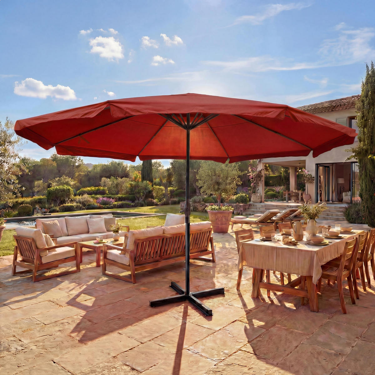 SONNENSCHIRM PRO Bordeaux - Bordeaux, Textil (500/500cm) - MCW