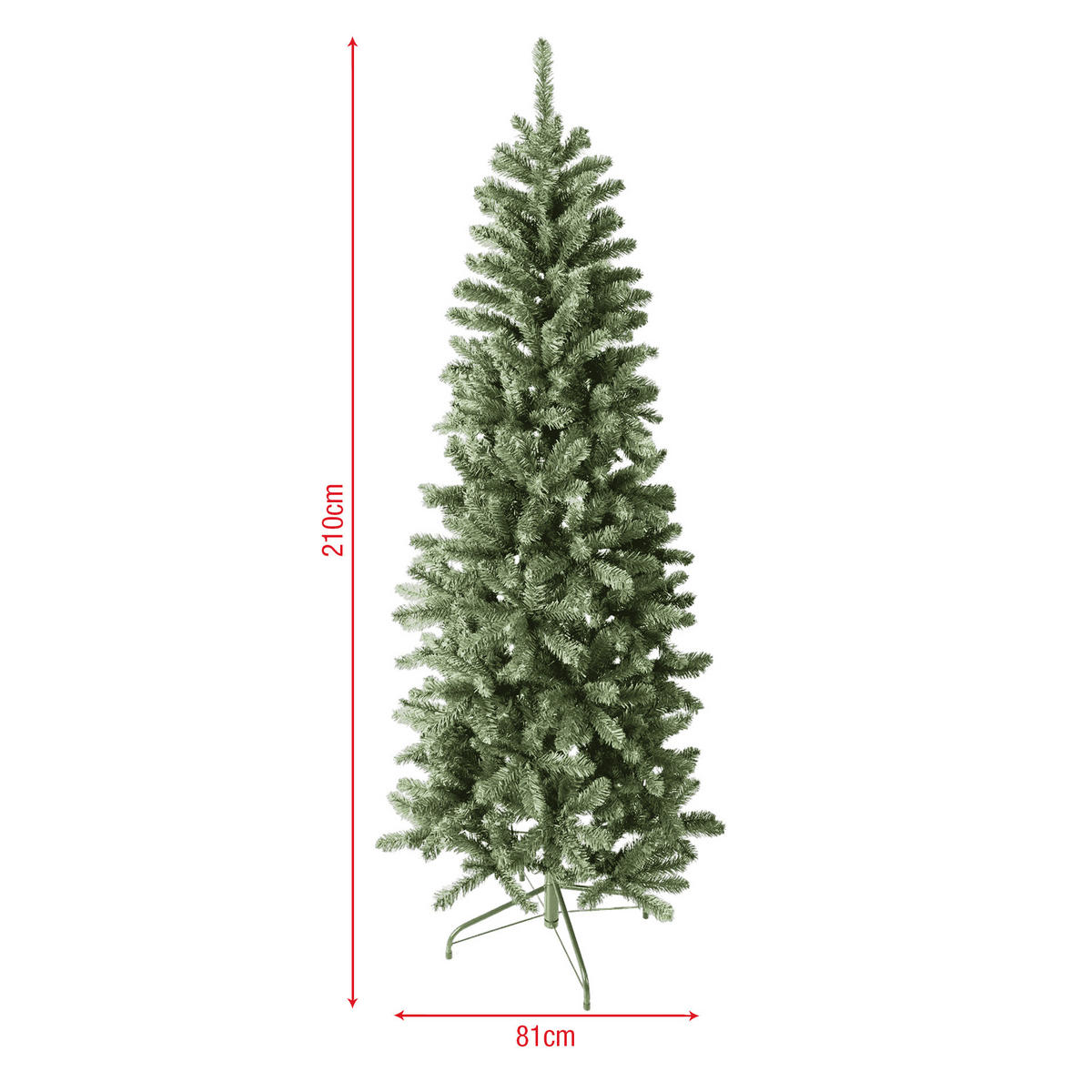 WEIHNACHTSBAUM Grün 81/81/210 cm - Grün, Kunststoff (210cm) - Mobili Rebecca