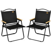 CAMPINGSTUHL 54/59/78 cm, klappbar und tragbar mit Stahlrahmen und UV-beständigem Polyester, Schwarz - Schwarz, Metall (59/78/54cm) - Redom