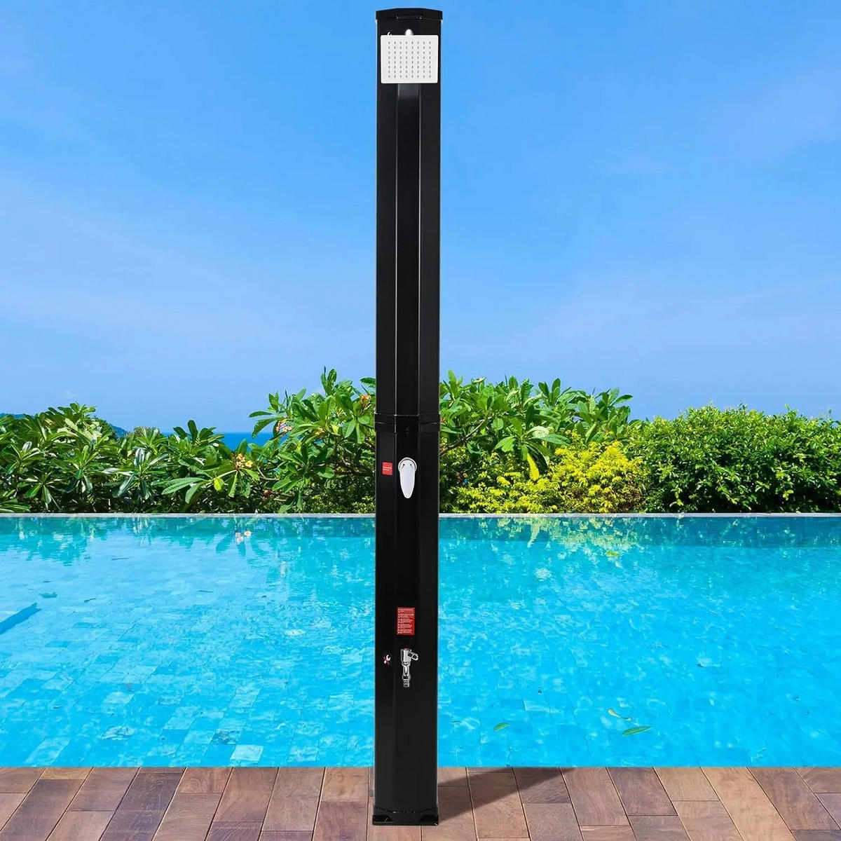 SOLARDUSCHE mit Duschkopf, 35L Kalten Heißer Schwarz für Garten Strand Pool - Schwarz, Kunststoff (18/217/14.5cm) - Kaket