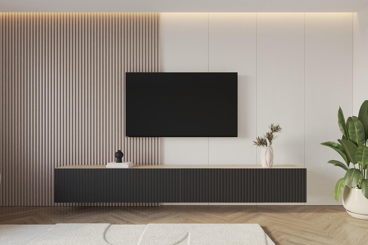 LOWBOARD KITO-W 3x100x40x41 cm - Artisan / Katania - Eiche Wotan, Holzwerkstoff (300/40/41cm) - ALTDECOR