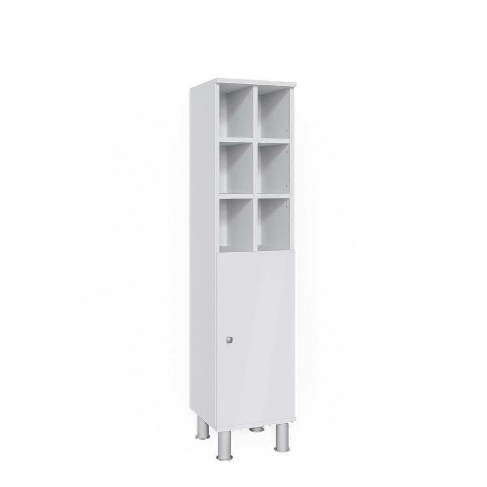 MIDISCHRANK Fynn Weiß 30 x 130.6 cm große Tür - Weiß, Holzwerkstoff (30/130.6/30cm) - Vicco