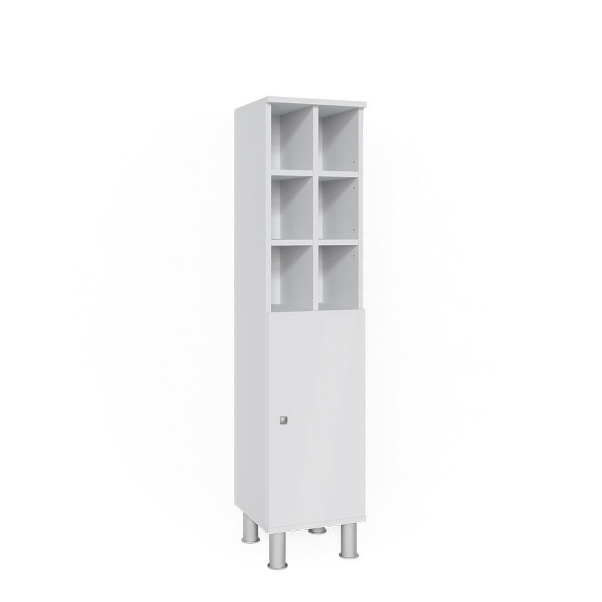 MIDISCHRANK Fynn Weiß 30 x 130.6 cm große Tür - Weiß, Holzwerkstoff (30/130.6/30cm) - Vicco