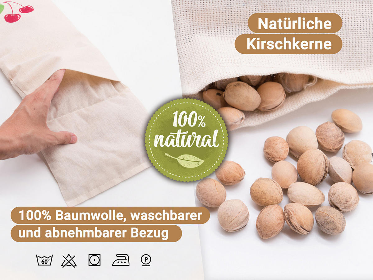 WÄRMEKISSEN, 21x21 cm, 100% Baumwolle, Weiß - Beige, Textil (21/3/21cm) - Zollner