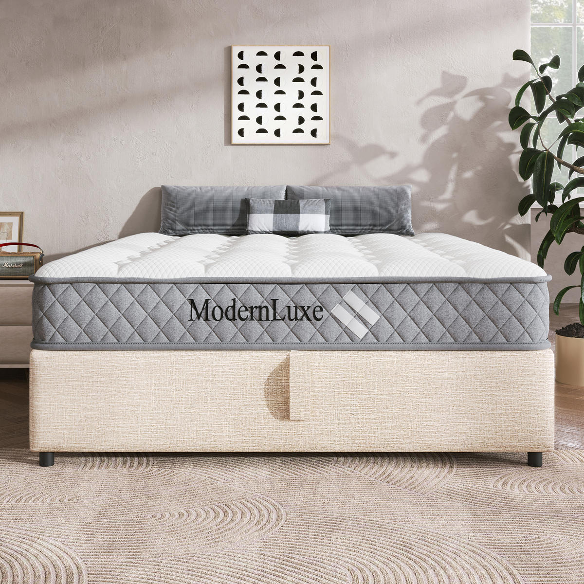 KALTSCHAUMMATRATZE 160/200 cm Weiß Härtegrad H3, 20 cm Höhe mit 4 Griffe und Vakuumverpackt - Weiß, Textil (160/200cm) - Oxeza