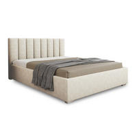 POLSTERBETT GORDON 200/200 in Velours Ecru - Ecru, Holz/Holzwerkstoff (200/200cm) - Deine Möbel 24