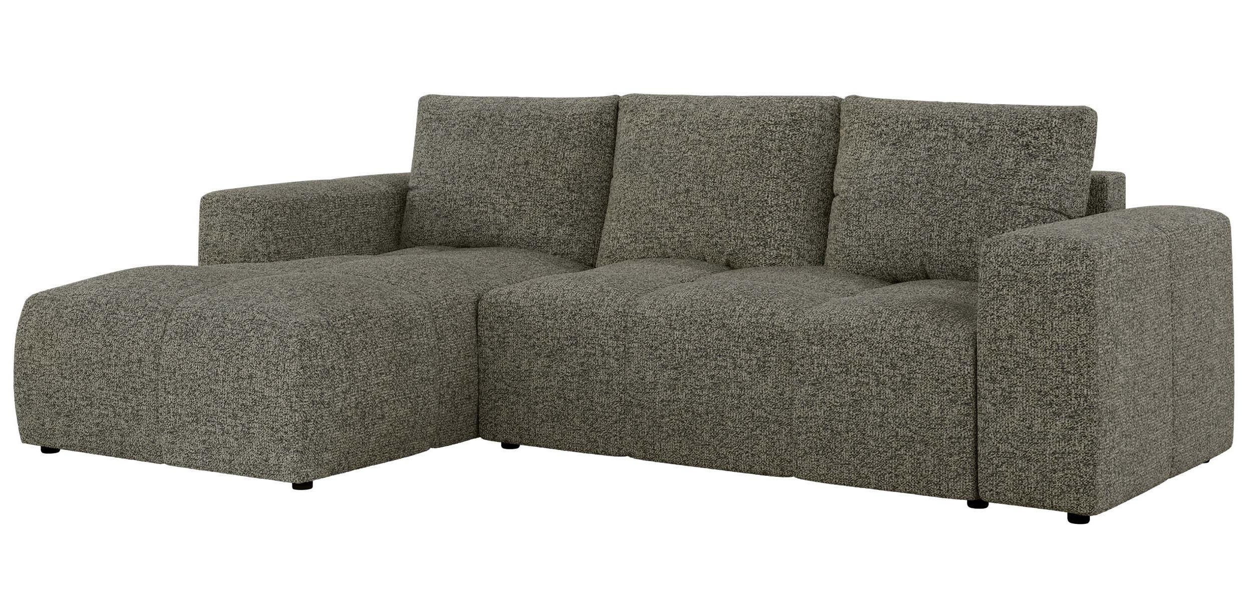 ECKSOFA MONIVA Grau Strukture - Links - Schwarz/Grau, Textil (164/266cm) - MKS