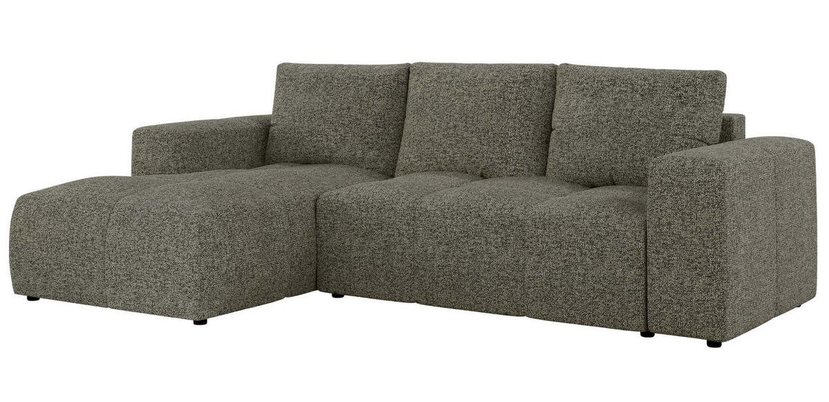 ECKSOFA MONIVA Grau Strukture - Links - Schwarz/Grau, Textil (164/266cm) - MKS