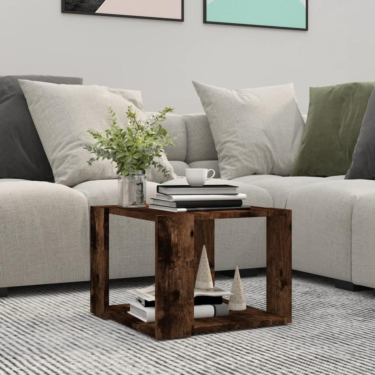 COUCHTISCH Räuchereiche 40x40x30 cm Holzwerkstoff - Mooreichefarben, Holzwerkstoff (40/40/30cm) - furnicato