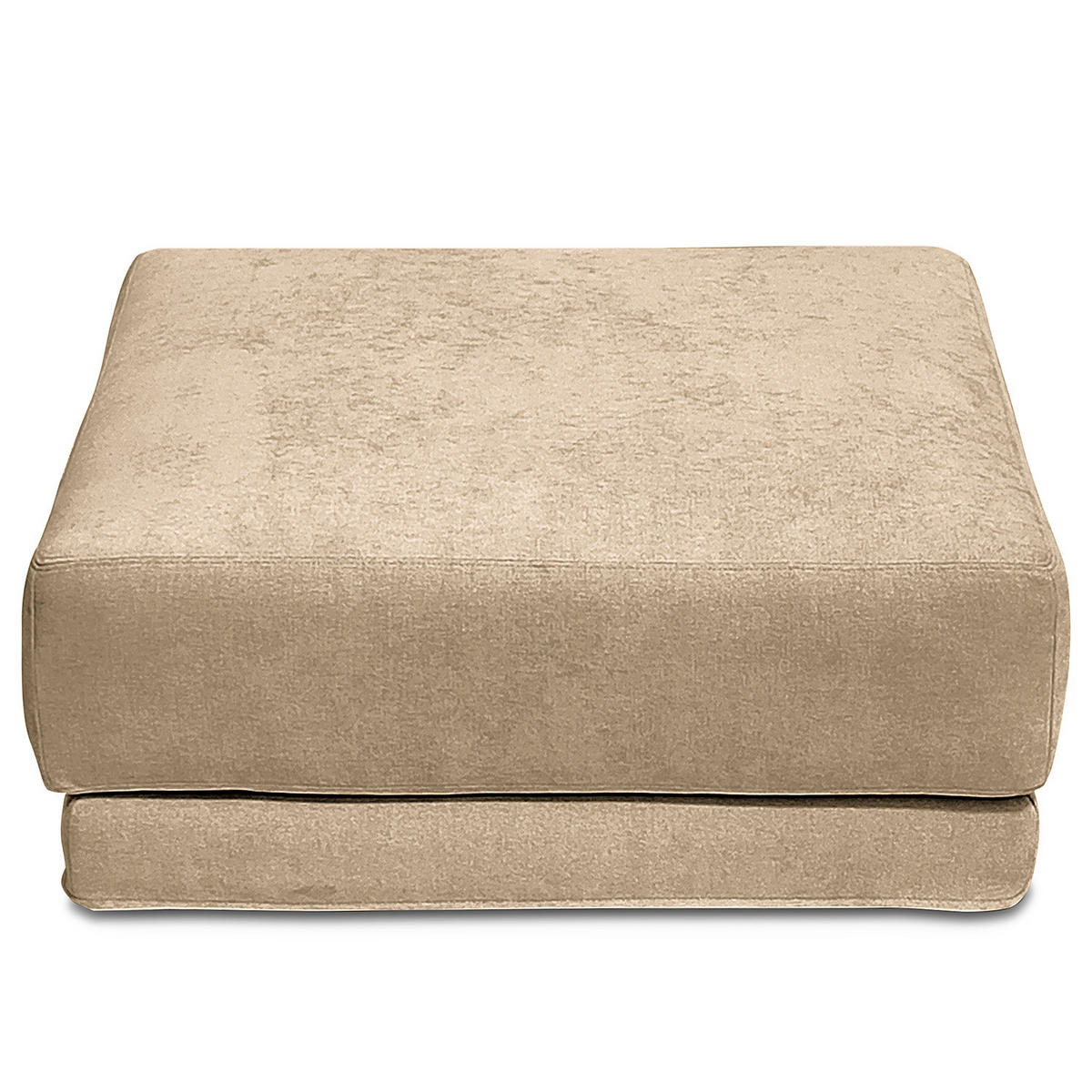 POLSTERHOCKER mit Wechselbezug - Webstoff - Beige/Schwarz, Holz/Kunststoff (92/45/92cm) - home24