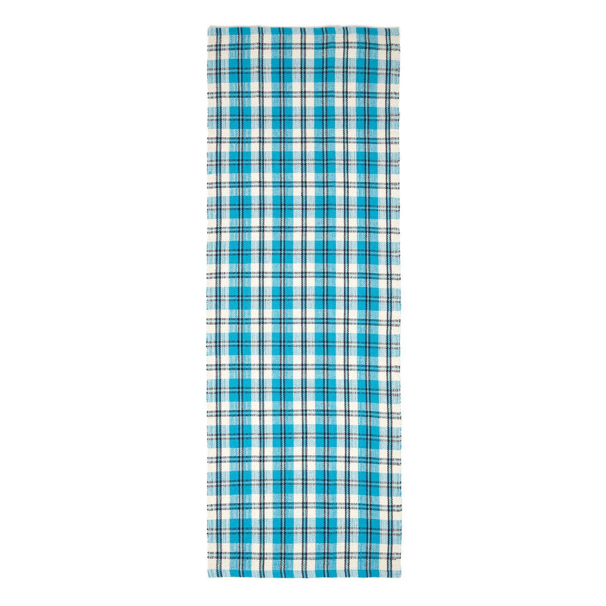 TEPPICHLÄUFER Irvine, Baumwolle kariert 66/200 cm - Blau, Textil (66/200cm) - Homescapes