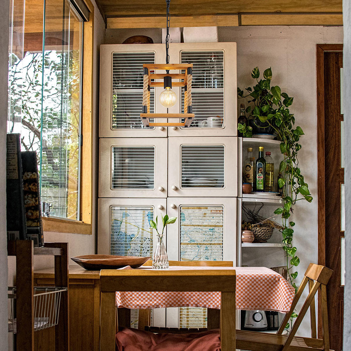 HÄNGELEUCHTE VERNON Holz Braun 2er Set - Braun, Holz (25/25/120cm) - Globo Lighting