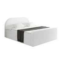 BOXBETT mit Matratze H4 und Lattenrost - NOX-Z - 160x200 - Weiß Kunstleder - Weiß, Holzwerkstoff (160/200cm) - ALTDECOR