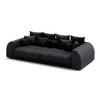 BIGSOFA Levana 5 Sitzer Schwarz Cord-Stoff - Schwarz, Holz/Kunststoff (310/86/135cm) - S-Style Möbel