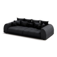 BIGSOFA Levana 5 Sitzer Schwarz Cord-Stoff - Schwarz, Holz/Kunststoff (310/86/135cm) - S-Style Möbel