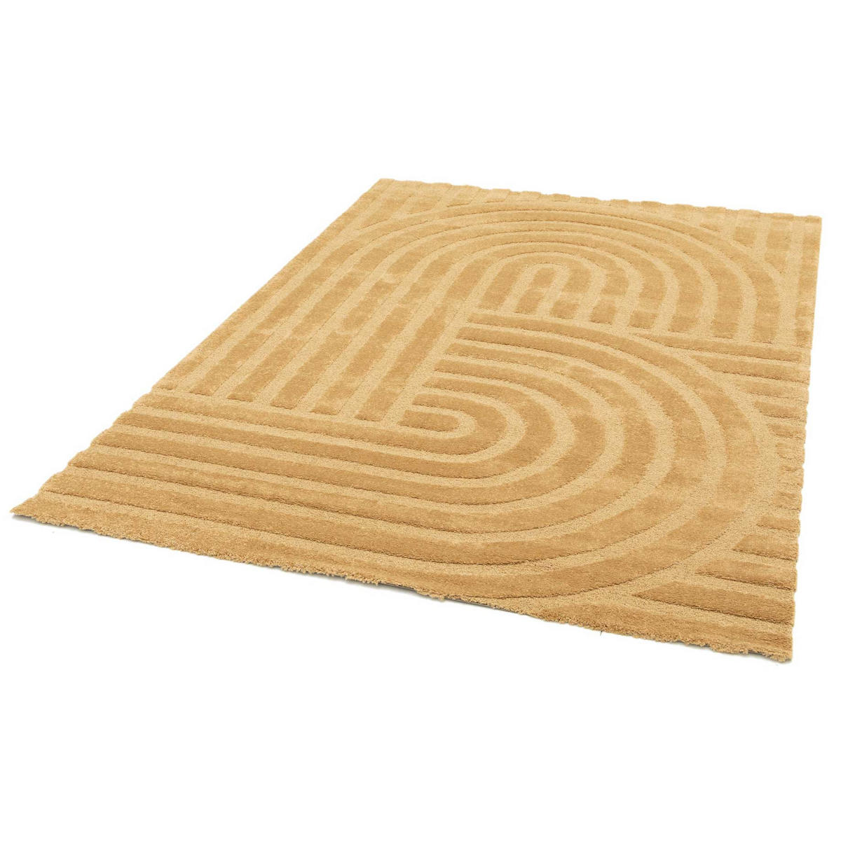 WEBTEPPICH Senf Snowy 160/230 cm - Dunkelgelb, Naturmaterialien/Textil (160/230cm) - Atticgo