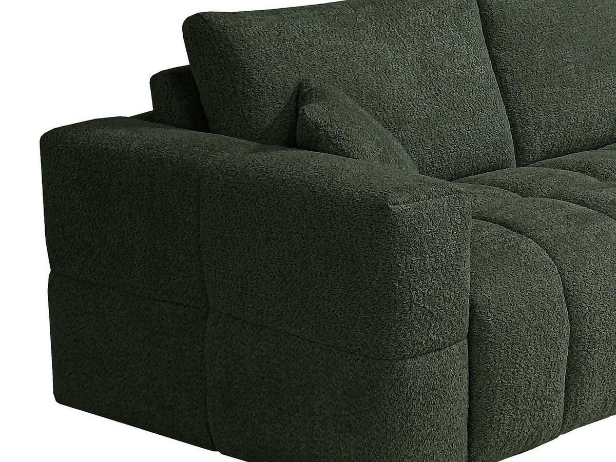 SCHLAFSOFA - 3 Personen - stoff - grün Issoro - Grün, Textil (215/90/105cm) - Vente-Unique