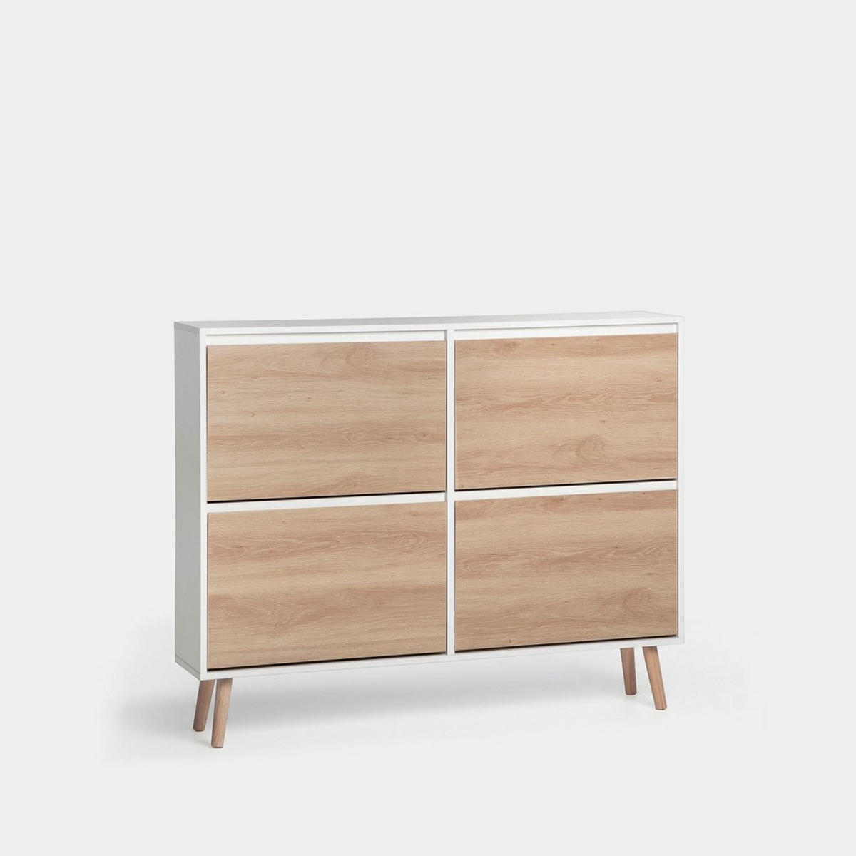 SCHUHSCHRANK DOPPELTES Kemi Zweifarbig 124 cm x 100 cm - Multicolor, Holzwerkstoff (124/100/24cm) - Klast Home