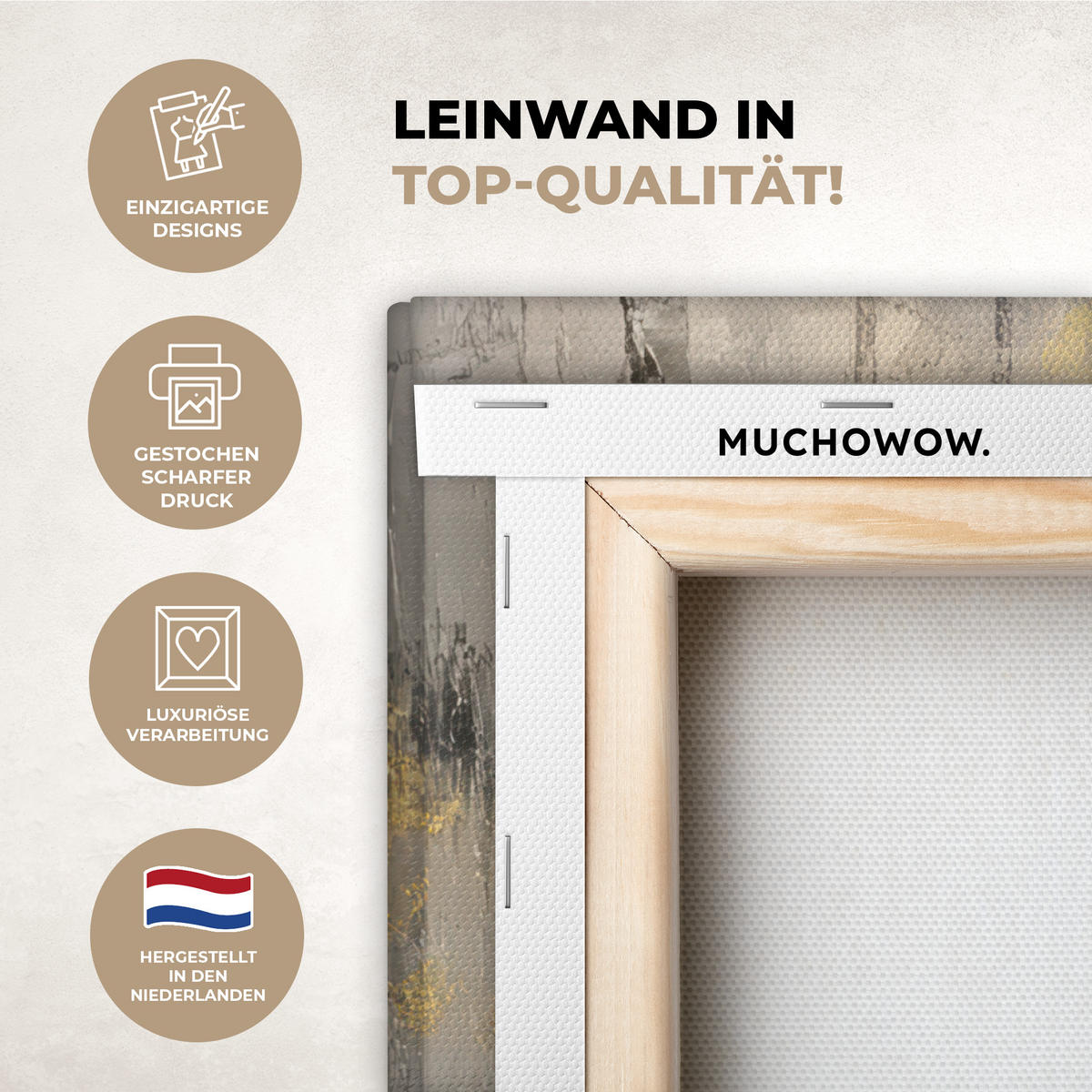 LEINWANDBILD Winter - Abstrakt - Schnee - Natur - Sonne 50x50 cm - Grau, Textil (50/50cm) - MuchoWow