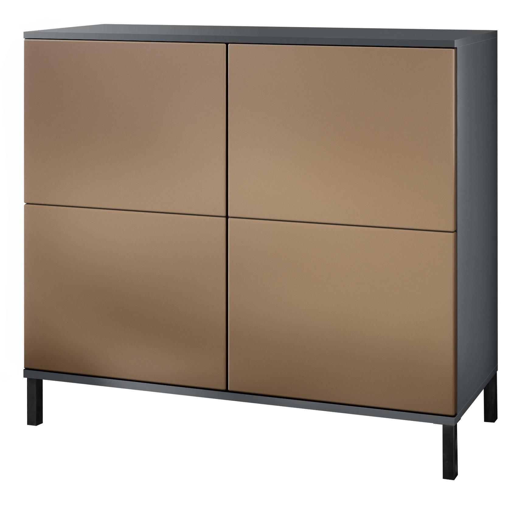 KOMMODE Rova Bronze Optik - Bronzefarben, Holzwerkstoff (92.5/83.5/35cm) - Vladon