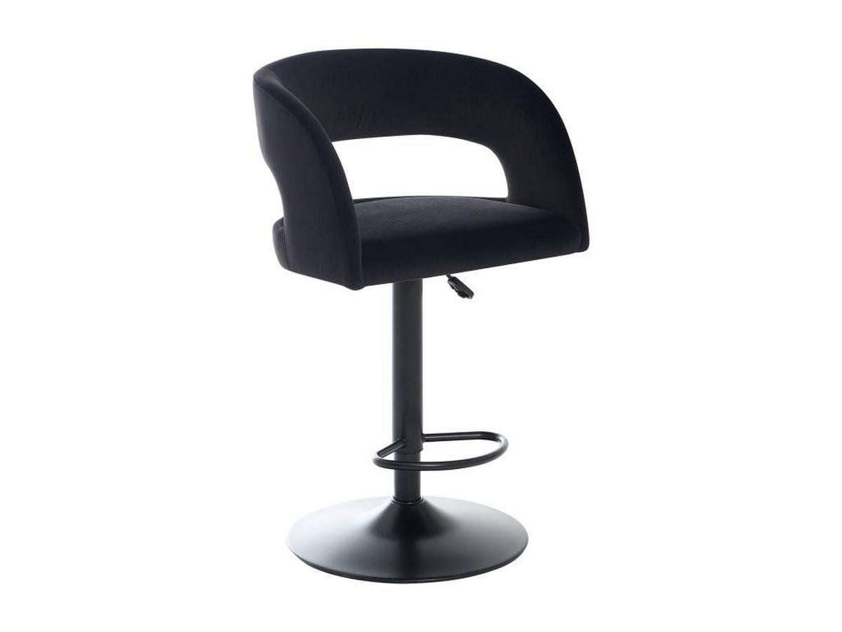 BARHOCKER 2er-Set höhenverstellbar - Samt & Metall - Schwarz - LAJUNIA - Schwarz, Textil (52.5/108.5/53cm) - Vente-Unique