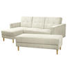 FUNKTIONSSOFA mit Hocker Kattie Cordstoff creme - Creme, Kunststoff (144/230cm) - 58aufmkessel