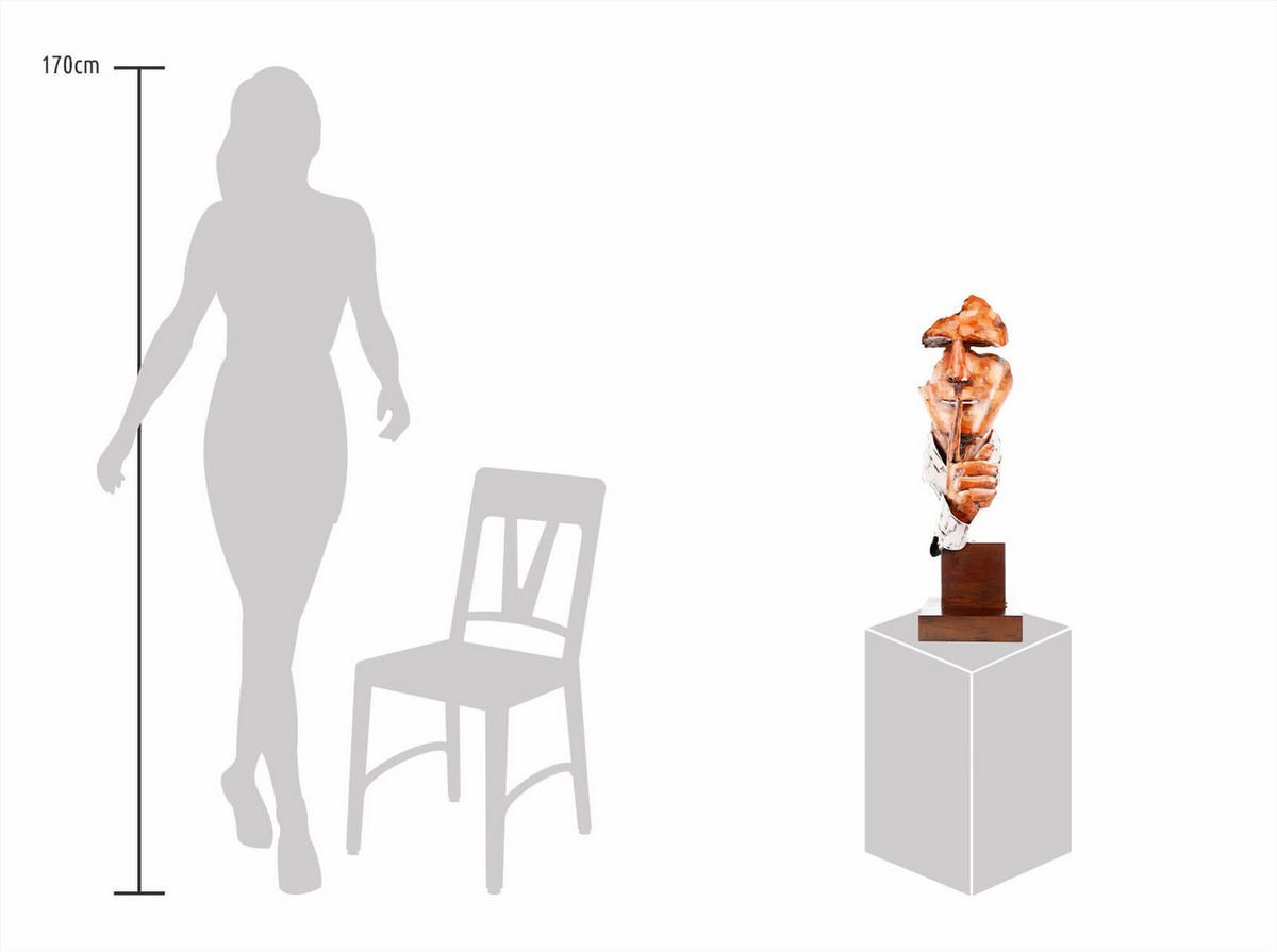 METALLSKULPTUR Beige 70/20 cm - Beige, Metall (2.07/20/20cm) - KUNSTLOFT
