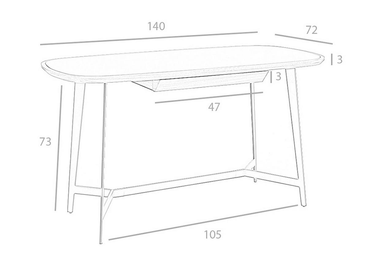 SCHREIBTISCH Rechteckig Walnuss Schwarz 140/72/76 cm - Walnussfarben/Schwarz, Holz/Metall (72/140/76cm) - ANGEL CERDA