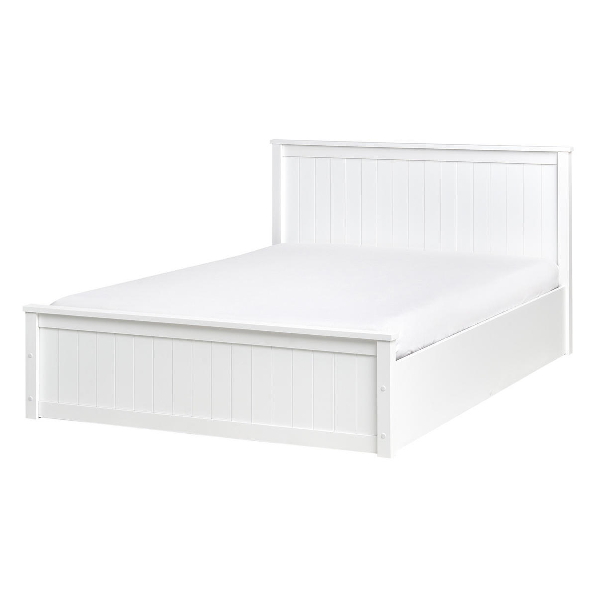 BETT mit Stauraum 140/200 Kiefernholz Weiß Lambres - Weiß, Holz (140/200cm) - Beliani