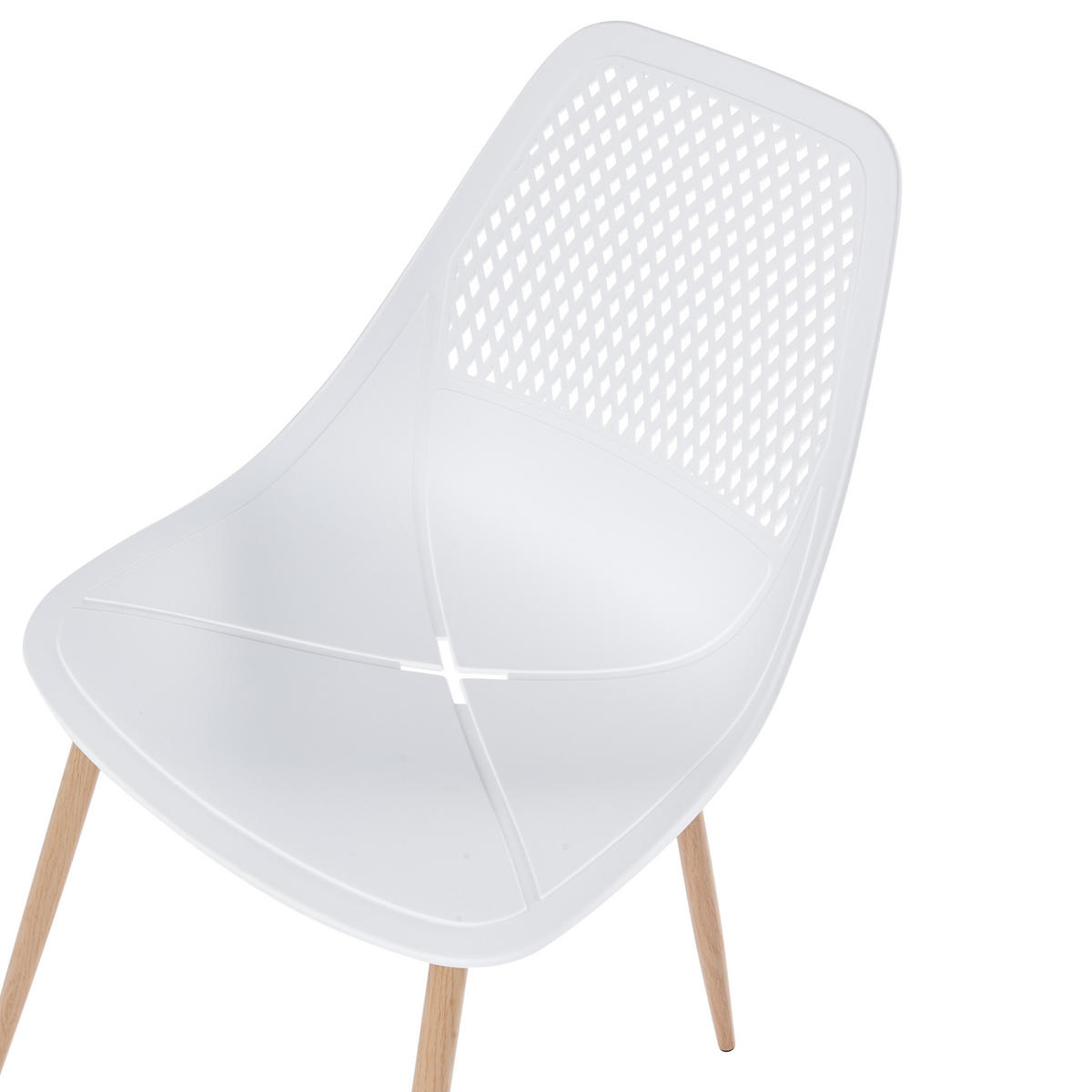 ESSZIMMERSTUHL 4er-Set Weiß Hazelton - Weiß/Braun, Kunststoff (46/84/54cm) - Beliani