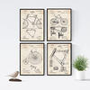 POSTER Set mit 4 Jahrgang Fahrrad Patent A4 Rahmenlos - Klar, Papier (29.7/3cm) - Nacnic