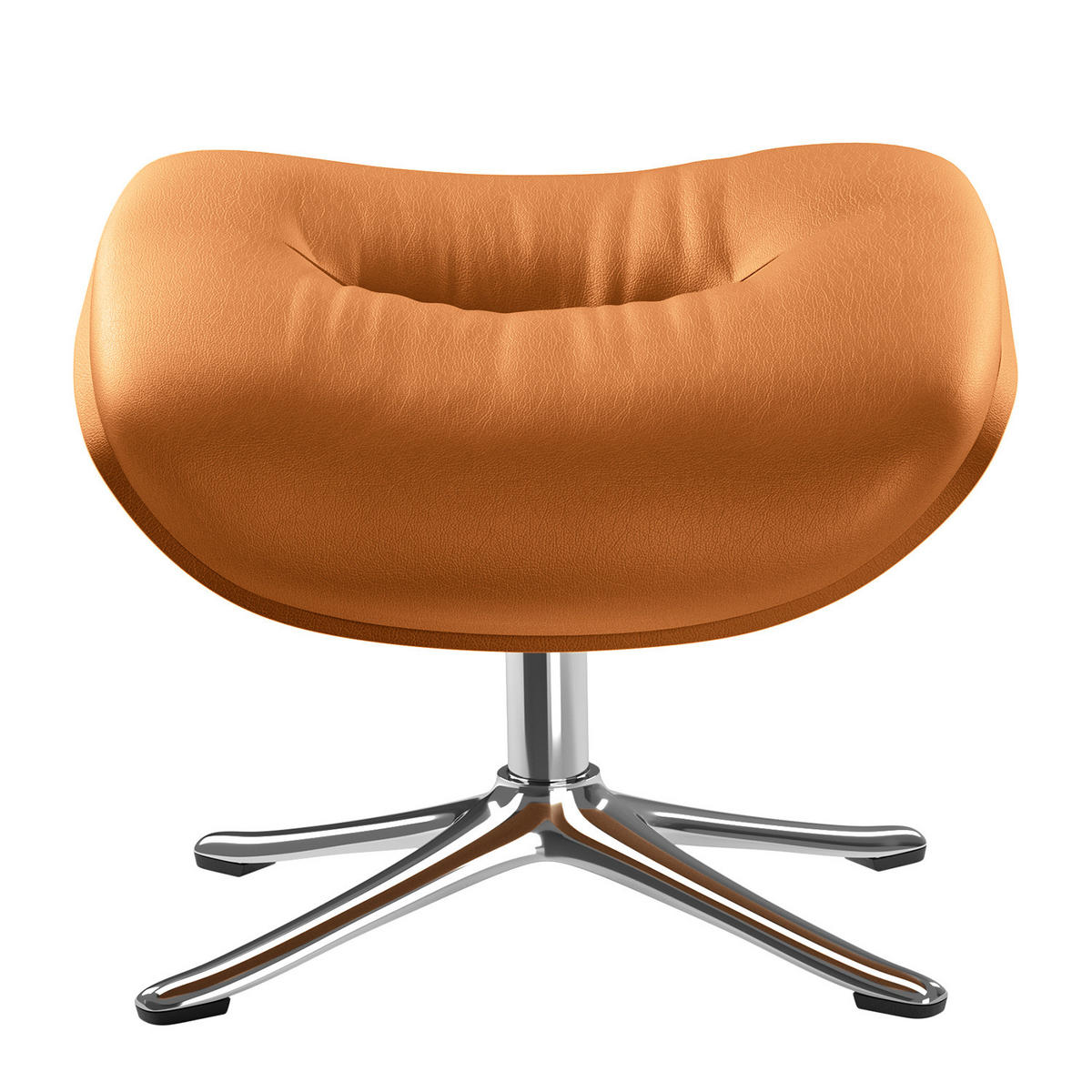 POLSTERHOCKER - Chromfarben/Cognac, Leder/Metall (44/39/42cm) - home24
