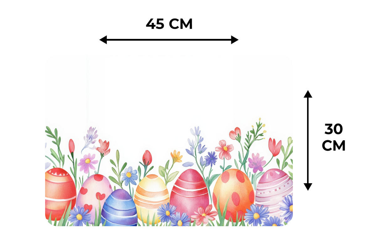 PLATZSETS 6er-Set Blumengarten - Bunt - Eier Placemats 45x30 cm - Weiß, Kunststoff (0.3/45/30cm) - MuchoWow